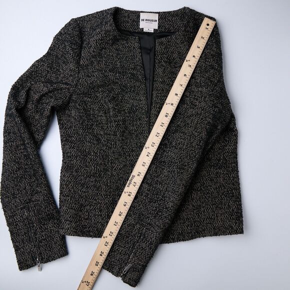 De Rigueur Jacket Women's 4 workwear capsule minimal office chic tweed texture - Picture 6 of 11